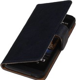 Washed Leather Bookstyle Cover for Nokia Lumia 620 D.Blue