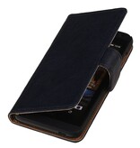 Washed Leather Bookstyle Cover for Nokia Lumia 620 D.Blue