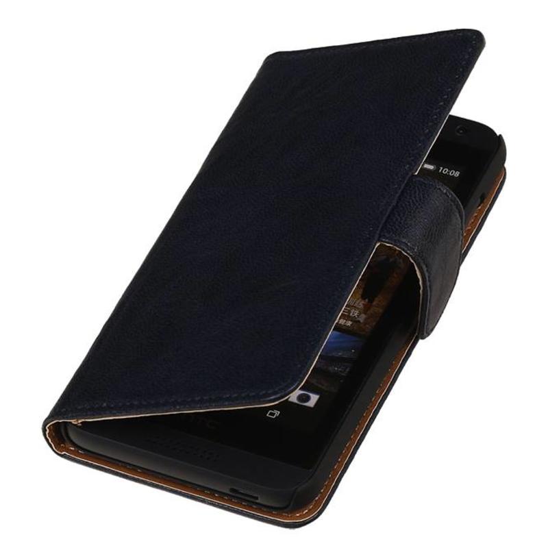 Washed Leather Bookstyle Cover for Nokia Lumia 620 D.Blue