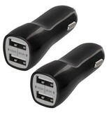 Mobile Fashion 2 mini USB Billader 2port 2.1 En sort