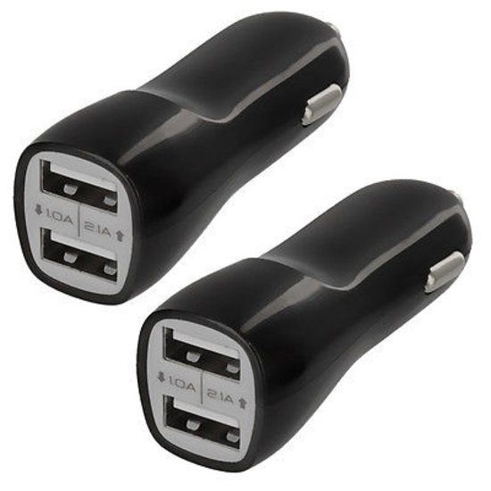 Mobile Fashion 2 USB Mini Car Charger 2port 2.1 A Black