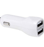 Móvil 2 de la manera Mini USB cargador de coche 2Port 2.1 A White