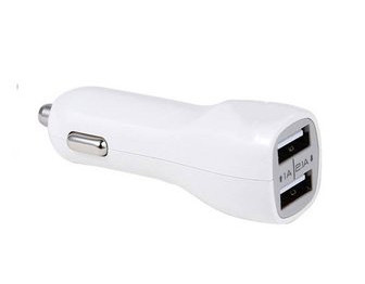 Mobiel Fashion 2 USB mini Autolader 2port 2.1 A Wit