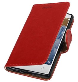 Pull-UP Book Style Taske til Nokia 3. Rød