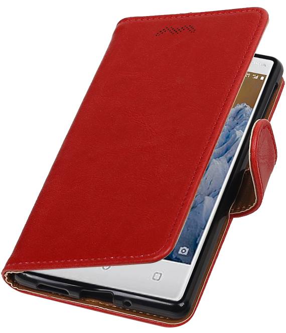 Pull-UP Bookstyle Hoes voor Nokia 3 Rood