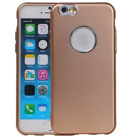 Caso del diseño TPU para el iPhone 6 / 6s Oro