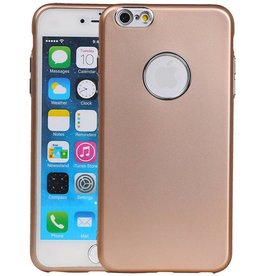 Caso del diseño TPU para el iPhone 6 / 6s Plus Oro