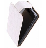 Croco Classic Flip Hoes voor Galaxy S5 G900F Wit