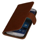Gewaschenem Leder-Buch-Art-Fall für Galaxy Note 2 N7100 Brown