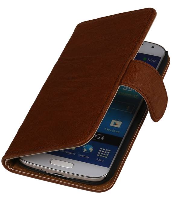 Caso stile del libro pelle lavata per Galaxy Note 2 N7100 Brown