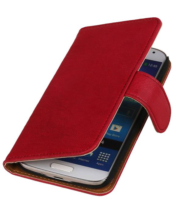 Vasket Læder Book Style Taske til Galaxy Note 3 N9000 Pink