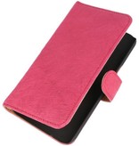 Washed Leer Bookstyle Hoes voor Huawei P8 Lite Roze
