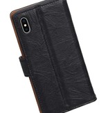 Case Lavé livre en cuir de style pour iPhone X Noir