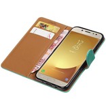 Pull Up TPU PU Leather Bookstyle for Galaxy J7 Pro Green