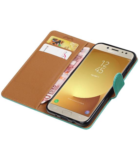 Pull Up in pelle TPU PU libro Galaxy J7 Style Pro Verde