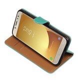 Pull Up TPU PU Leather Bookstyle for Galaxy J7 Pro Green