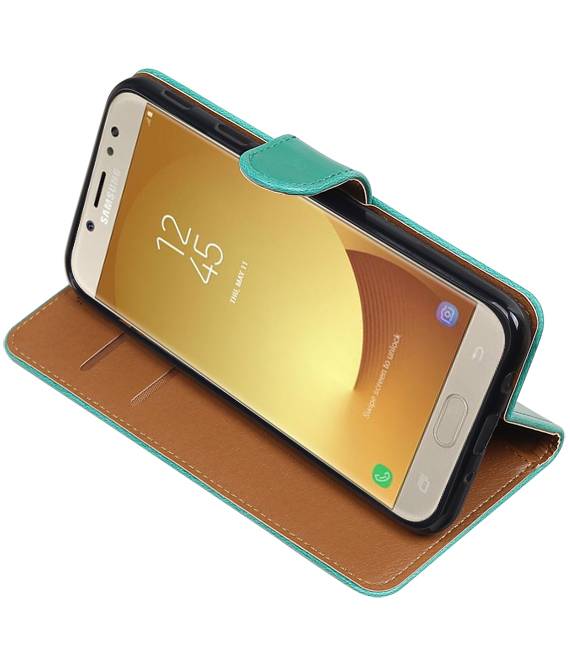 Pull Up in pelle TPU PU libro Galaxy J7 Style Pro Verde