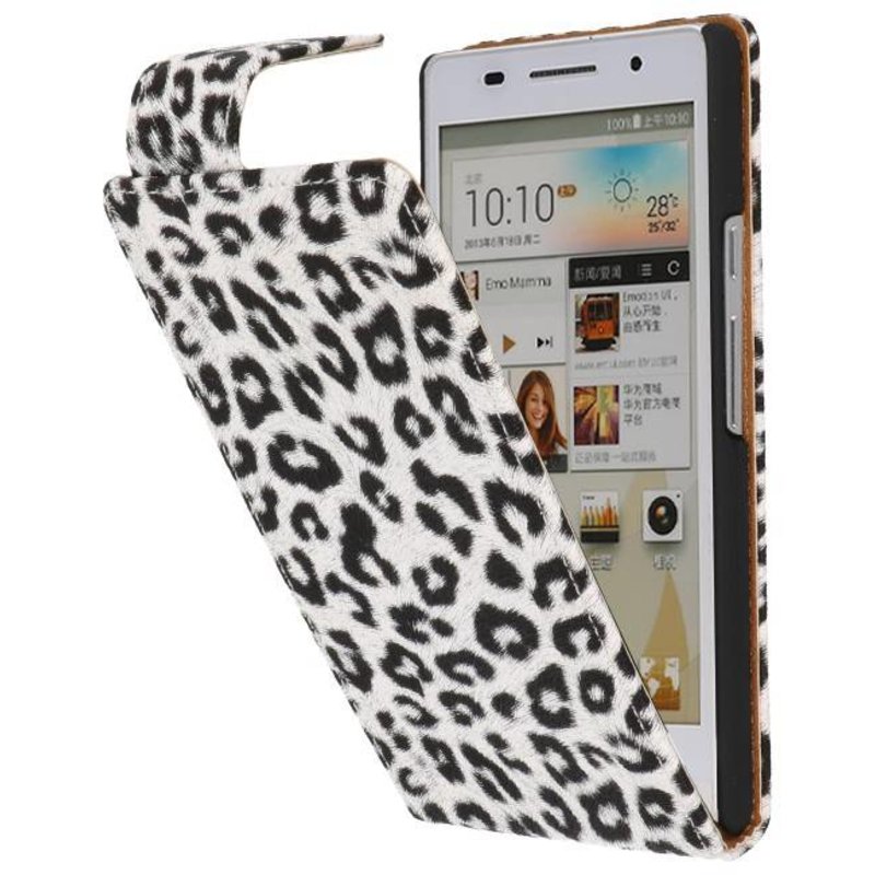 Chita Klassische Flip Case für Huawei Ascend P6 Weiß