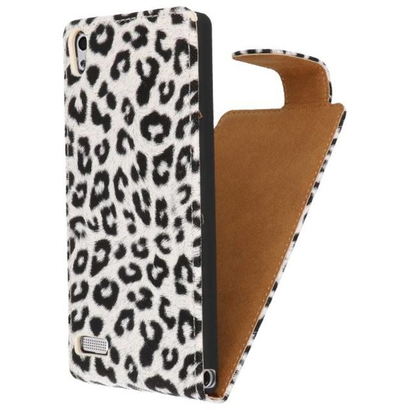 Chita Klassische Flip Case für Huawei Ascend P6 Weiß