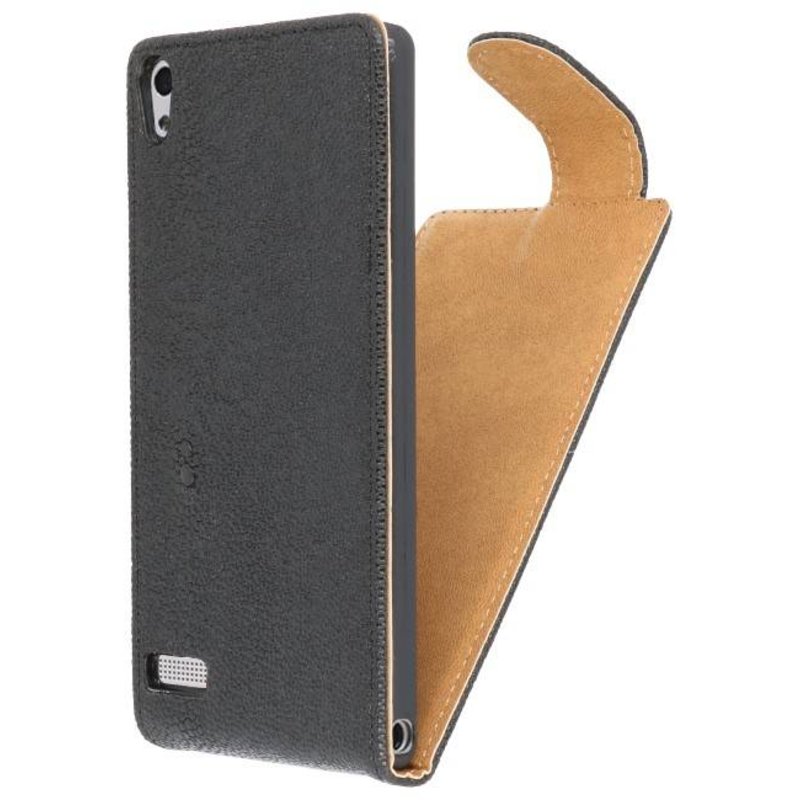 Diable Classic Case Flip pour Huawei Ascend P6 Noir