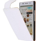 Diable Classic Case Flip pour Huawei Ascend P6 Blanc