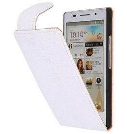 Devil Classic Flip Hoes voor Huawei Ascend P6 Wit