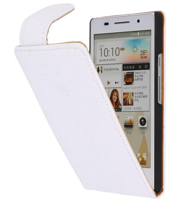 Diable Classic Case Flip pour Huawei Ascend P6 Blanc
