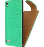 Devil Classic Flip Case for Huawei Ascend P6 Green