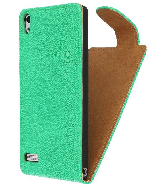 Devil Classic Flip Case for Huawei Ascend P6 Green