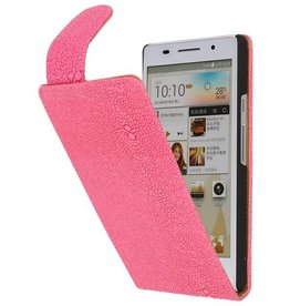 Devil Classic Flip Hoes voor Huawei Ascend P6 Roze