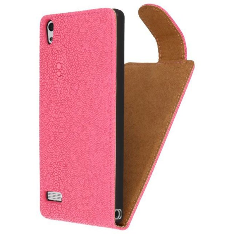 Diable Classic Case Flip pour Huawei Ascend P6 Rose