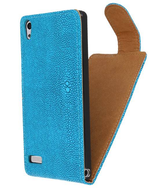 Devil Classic Flip Case for Huawei Ascend P6 Turquoise