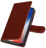 iPhone X Wallet case booktype wallet case Brown