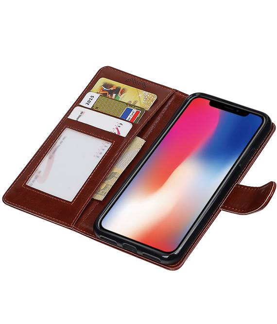 iPhone X Wallet case booktype wallet case Brown