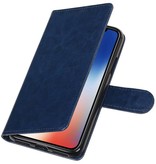 iPhone X Portemonnee hoesje booktype wallet case DonkerBlauw