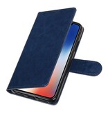 X iPhone Wallet Case étui portefeuille booktype DarkBlue