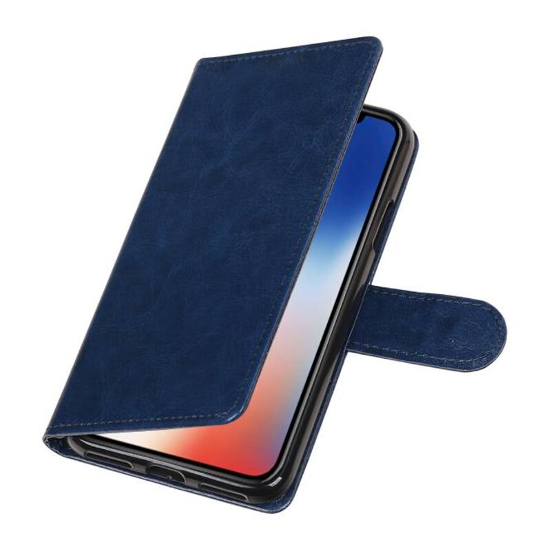 X iPhone Wallet Case étui portefeuille booktype DarkBlue
