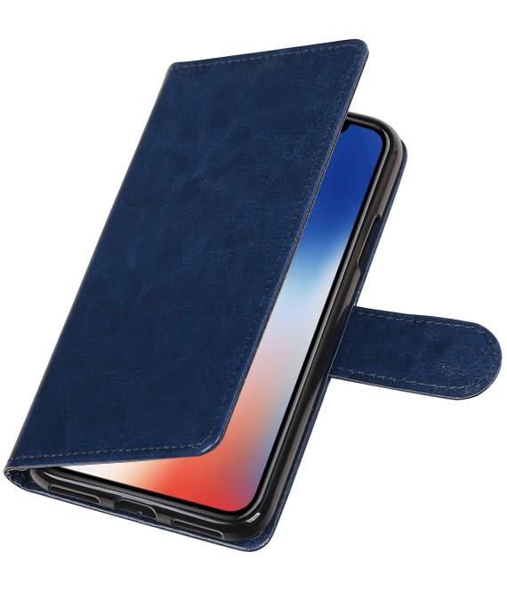 iPhone X Portemonnee hoesje booktype wallet case DonkerBlauw