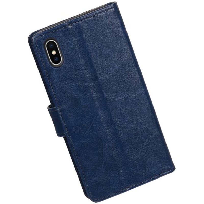 X iPhone Wallet Case étui portefeuille booktype DarkBlue