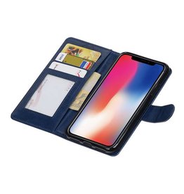 iPhone X Portemonnee hoesje booktype wallet case DonkerBlauw