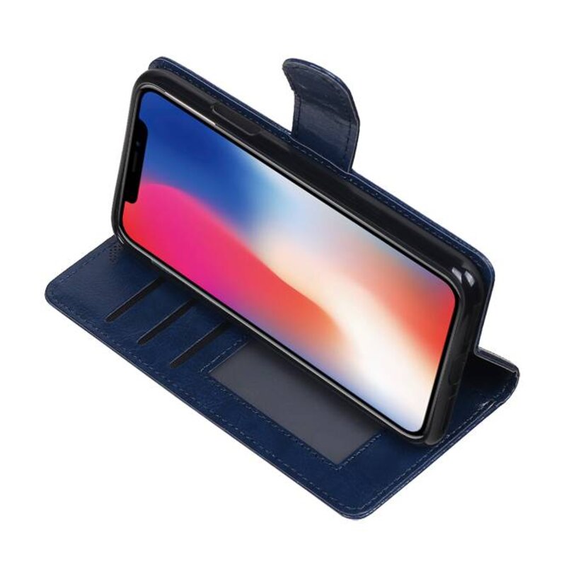 X iPhone Wallet Case étui portefeuille booktype DarkBlue