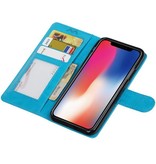 X iPhone Porte-monnaie Étui portefeuille de booktype Turquoise
