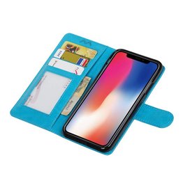 iPhone X Portemonnee hoesje booktype wallet case Turquoise