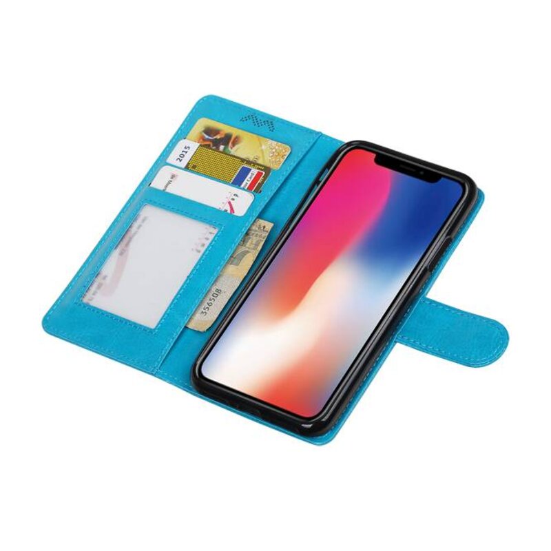 X iPhone Porte-monnaie Étui portefeuille de booktype Turquoise