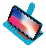 X iPhone Porte-monnaie Étui portefeuille de booktype Turquoise