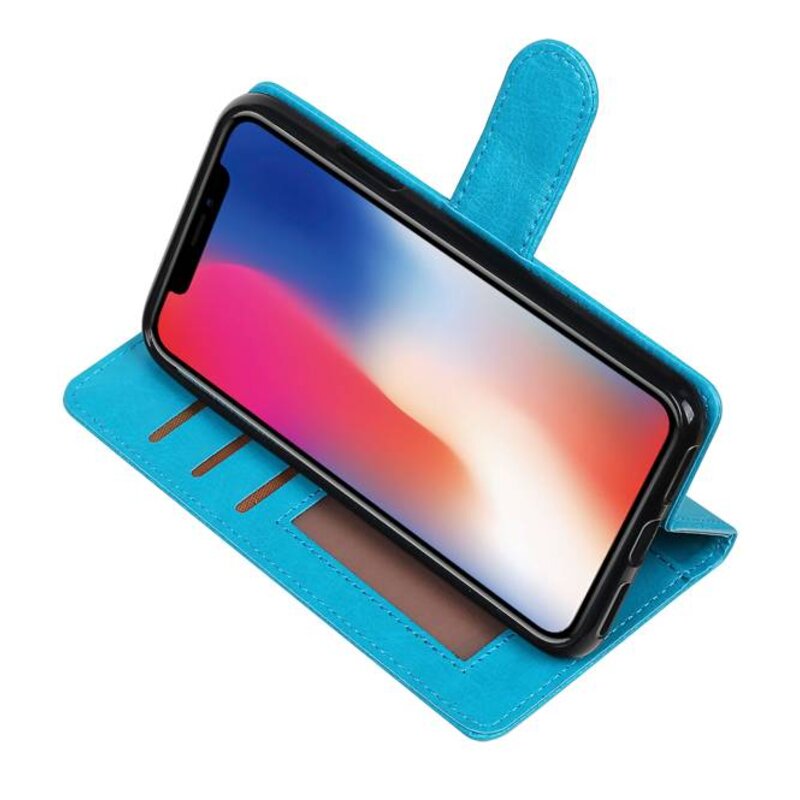 X iPhone Porte-monnaie Étui portefeuille de booktype Turquoise