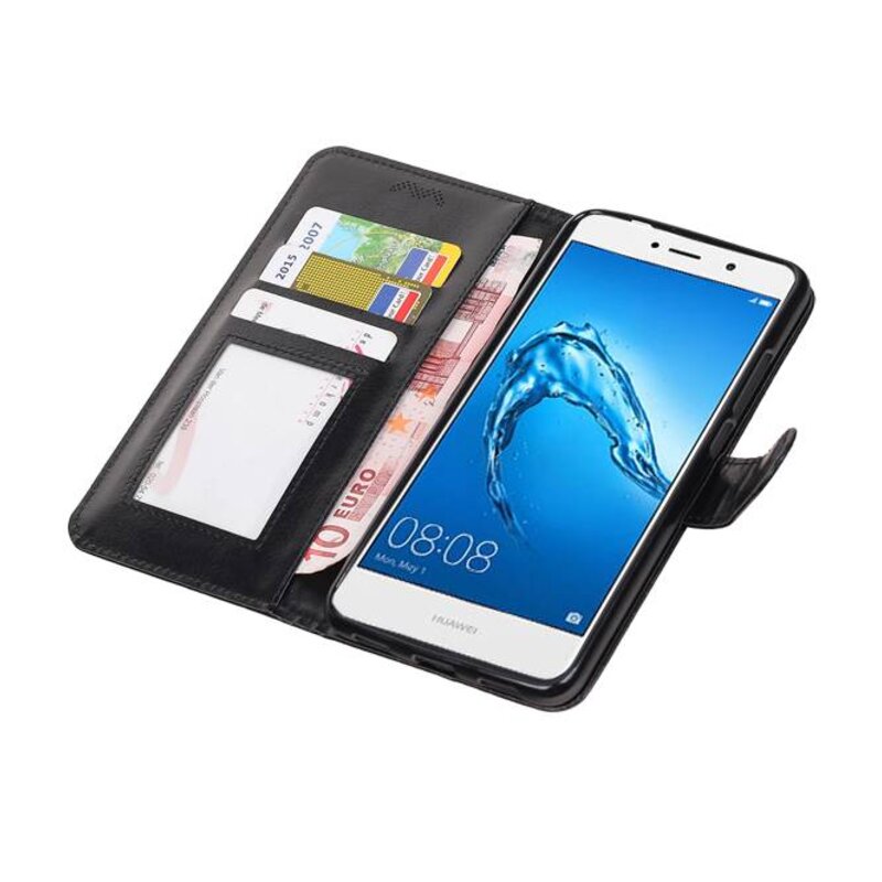Huawei Y7 / Y7 Prime Wallet booktype Sort tegnebog sag