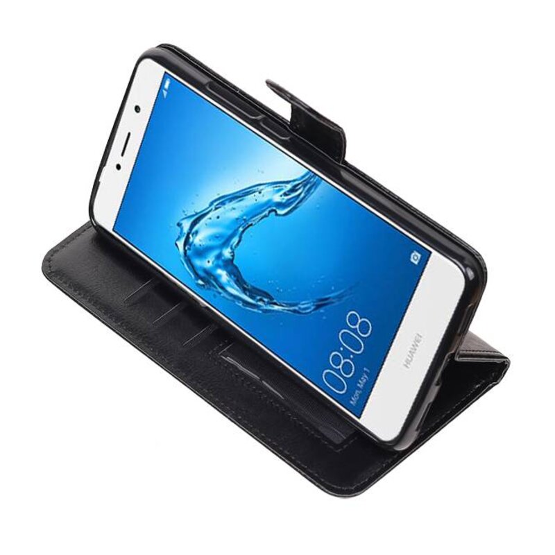 Huawei Y7 / Y7 Prime Wallet booktype Sort tegnebog sag