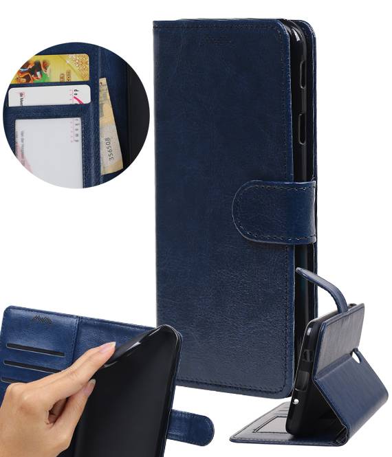 Huawei Y7 / Y7 Prime Wallet booktype wallet DonkerBlue