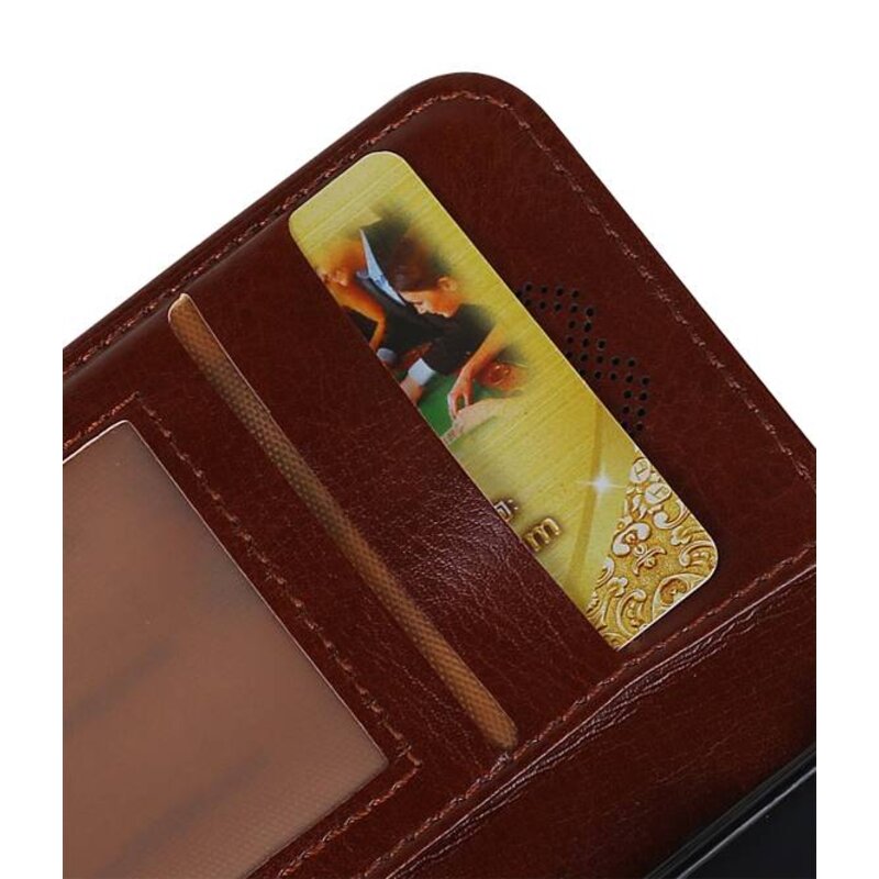 Huawei Y5 II Wallet tilfælde bog typen tegnebog sag Brown